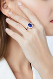 Synthetic Sapphire 925 Sterling Silver Ring - Trendsi - Flyclothing LLC