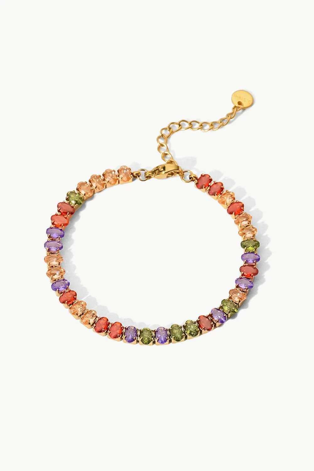 18K Gold Plated Multicolored Zircon Bracelet - Trendsi - Flyclothing LLC