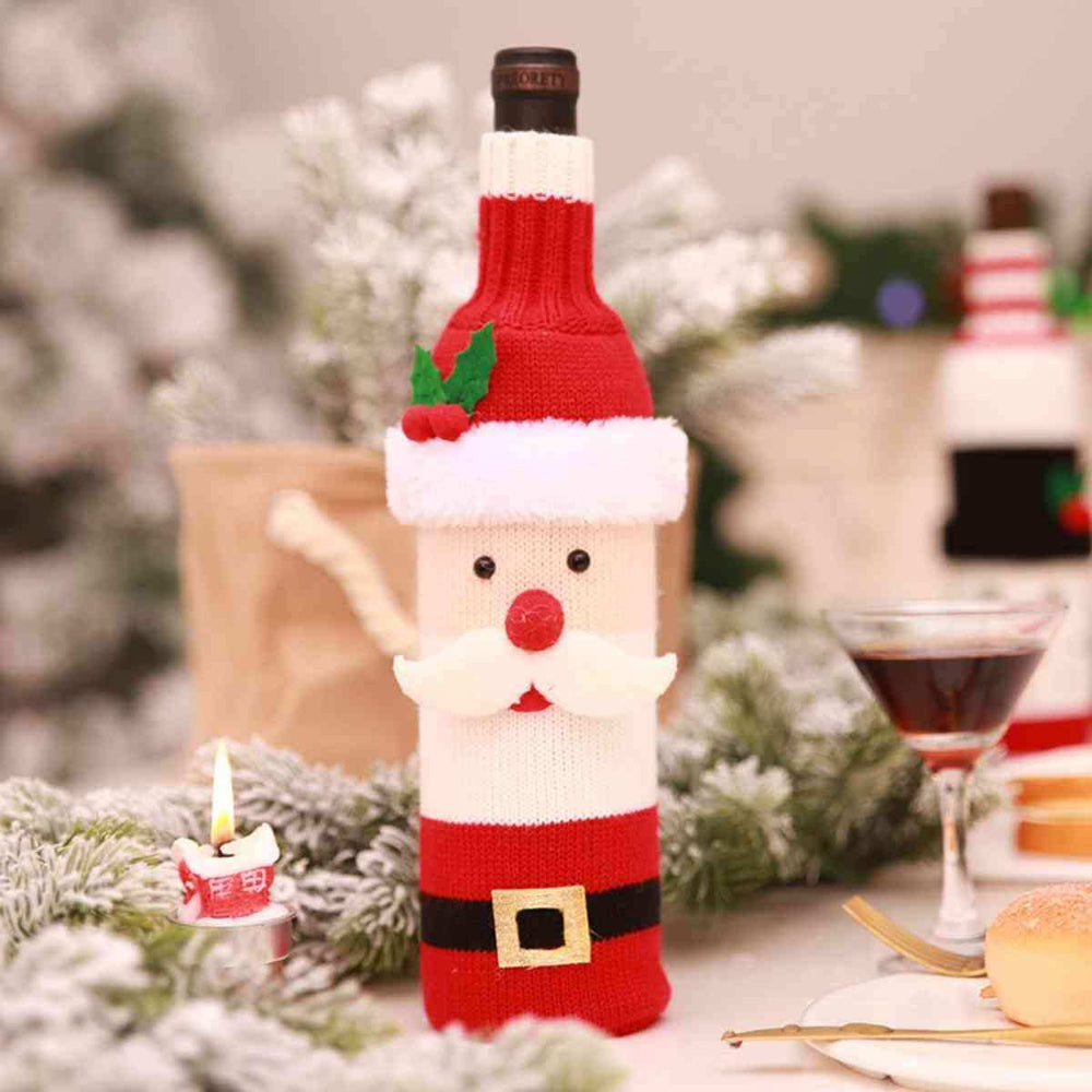 Christmas Knit Wine Bottle Cover - Trendsi - Flyclothing LLC