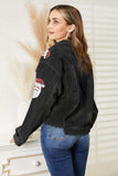 Sequin Raw Hem Jacket - Trendsi - Flyclothing LLC