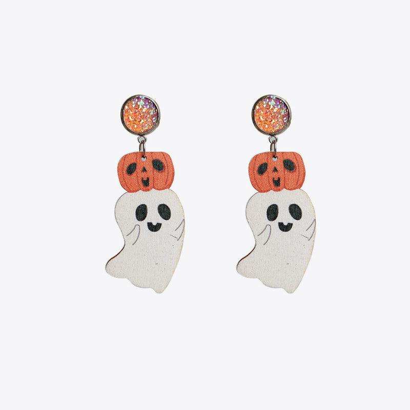 Ghost Shape Wooden Dangle Earrings - Trendsi - Flyclothing LLC