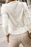 Decorative Button Round Neck Sweater - Trendsi - Flyclothing LLC