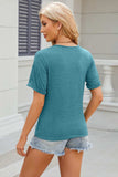 Round Neck Short Sleeve T-Shirt - Trendsi - Flyclothing LLC