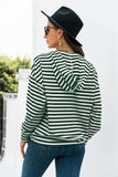 Striped Half-Button Dropped Shoulder Hoodie - Trendsi - Flyclothing LLC