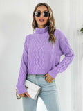 Turtleneck Dropped Shoulder Sweater - Trendsi - Flyclothing LLC