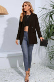 Lapel Neck Long Sleeve Blazer with Pockets - Trendsi - Flyclothing LLC