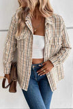 Pocketed Button Up Collared Neck Jacket - Trendsi - Flyclothing LLC