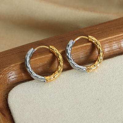 18K Gold-Plated Huggie Earrings - Trendsi - Flyclothing LLC