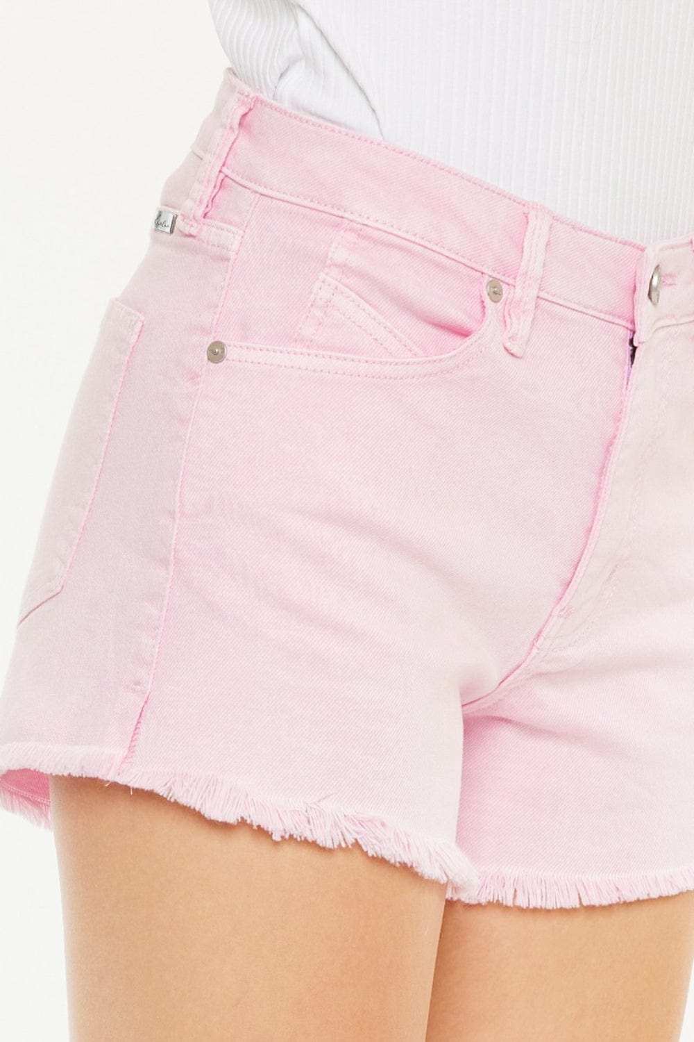 Kancan Raw Hem High Waist Denim Shorts - Trendsi - Flyclothing LLC