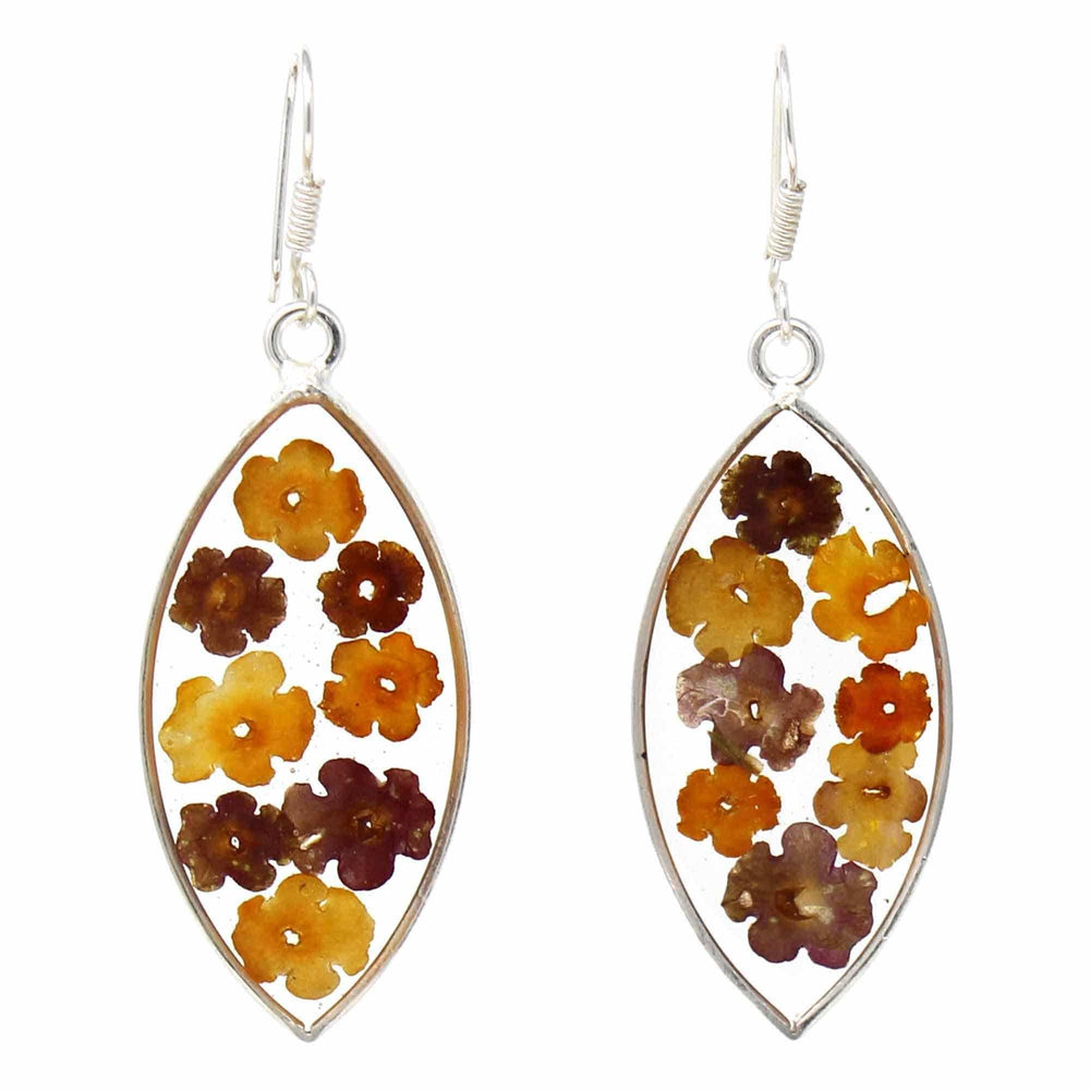 Flowers in Resin Ellipse Earrings - Artisana - Flyclothing LLC