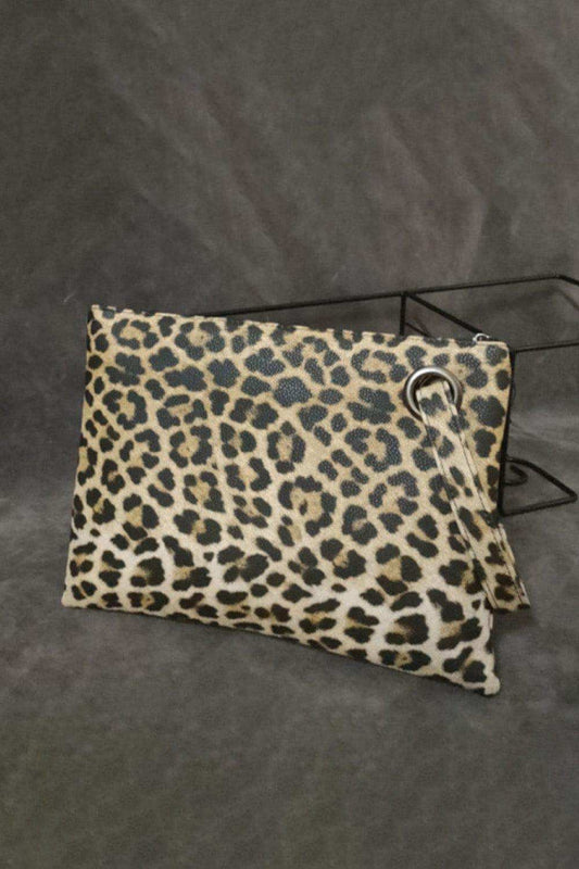 Leopard PU Leather Clutch - Trendsi - Flyclothing LLC