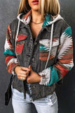 Drawstring Hooded Pocketed Denim Jacket - Trendsi - Flyclothing LLC