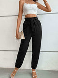 Tie Front Long Pants - Trendsi - Flyclothing LLC