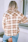 Plaid Collared Neck Jacket - Trendsi - Flyclothing LLC