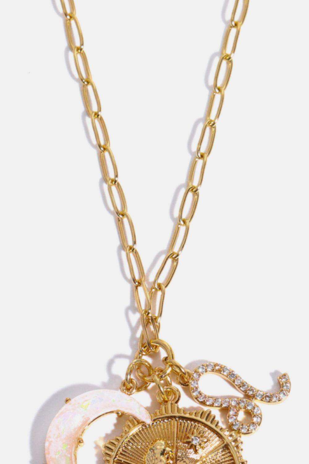 Constellation and Moon Pendant Copper Necklace - Trendsi - Flyclothing LLC