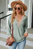 V-Neck Long Sleeve T-Shirt - Trendsi - Flyclothing LLC