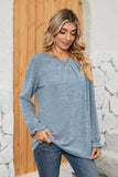 Ruched Round Neck Flounce Sleeve T-Shirt - Trendsi - Flyclothing LLC
