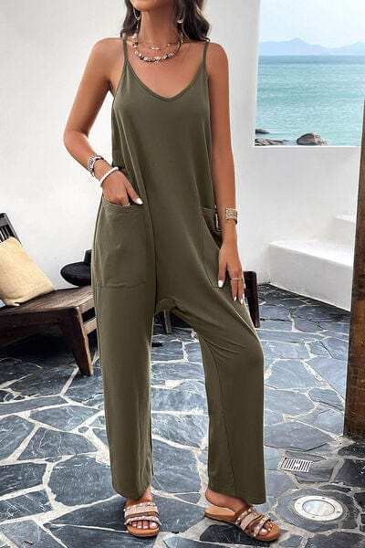 Pocketed Spaghetti Strap Overalls - Trendsi - Flyclothing LLC