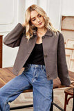 Button Up Collared Neck Jacket - Trendsi - Flyclothing LLC