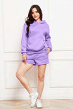 Drop Shoulder Long Sleeve Hoodie and Shorts Set - Trendsi - Flyclothing LLC