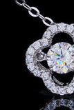 925 Sterling Silver Moissanite Flower Pendant Necklace - Trendsi - Flyclothing LLC