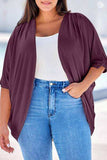 Plus Size Ribbed Cocoon Cover Up - Trendsi - Flyclothing LLC