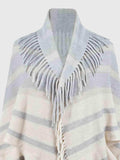Fringe Detail Open Front Poncho - Trendsi - Flyclothing LLC