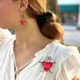 Set of 10 Dancing Girl Heart Body Pins in Red - Creative Alternatives - Creative Alternatives - Flyclothing LLC