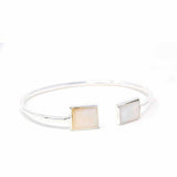 Cuff Bracelet, Mother of Pearl Square - Artisana - Flyclothing LLC