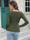 Long Sleeve Scoop Neck T-Shirt - Trendsi - Flyclothing LLC