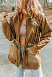 Drawstring Waist Zip-Up Jacket - Trendsi - Flyclothing LLC