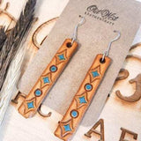 Geometric Leather Bar Earrings - Trendsi - Flyclothing LLC
