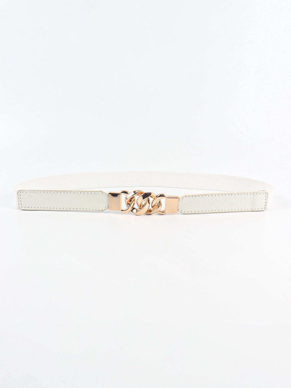 Zinc Alloy Buckle Elastic PU Belt - Trendsi - Flyclothing LLC