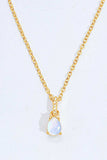 Moonstone Teardrop Pendant Necklace - Trendsi - Flyclothing LLC