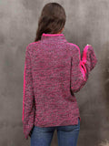 Heathered Turtleneck Long Sleeve Sweater - Trendsi - Flyclothing LLC