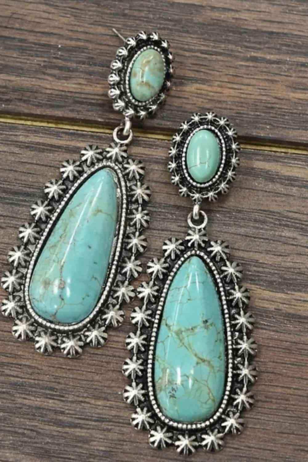 Artificial Turquoise Earrings - Trendsi - Flyclothing LLC