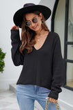 V-Neck Center Seam Sweater - Trendsi - Flyclothing LLC