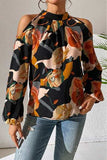 Floral Cold Shoulder Balloon Sleeve Blouse - Trendsi - Flyclothing LLC