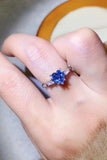 1 Carat Moissanite Heart-Shaped Platinum-Plated Ring in Blue - Trendsi - Flyclothing LLC