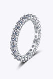 2.2 Carat Moissanite Rhodium-Plated Ring - Trendsi - Flyclothing LLC