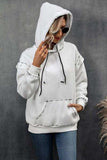 Drawstring Kangaroo Pocket Dropped Shoulder Hoodie - Trendsi - Flyclothing LLC