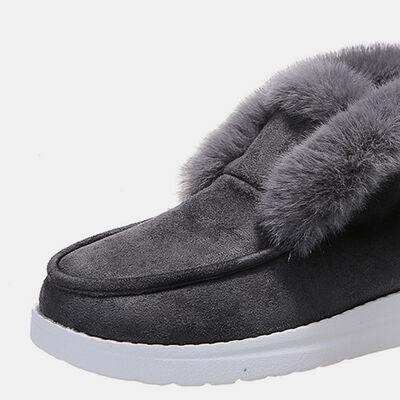 Furry Suede Snow Boots - Trendsi - Flyclothing LLC