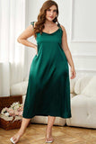 Plus Size Tie-Shoulder Midi Night Dress - Trendsi - Flyclothing LLC