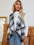 Plaid Open Front Vest - Trendsi - Flyclothing LLC