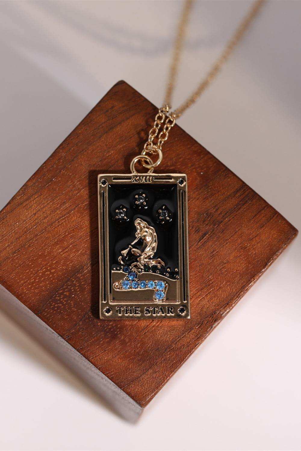 Tarot Card Pendant Stainless Steel Necklace - Trendsi - Flyclothing LLC