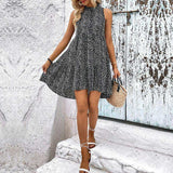 Leopard Print Sleeveless Mini Dress - Trendsi - Flyclothing LLC