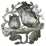 Pair of Owls on Perch Metal Wall Art - Croix des Bouquets - Croix des Bouquets - Flyclothing LLC