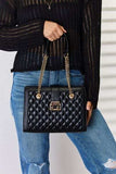 David Jones Quilted PU Leather Handbag - Trendsi - Flyclothing LLC