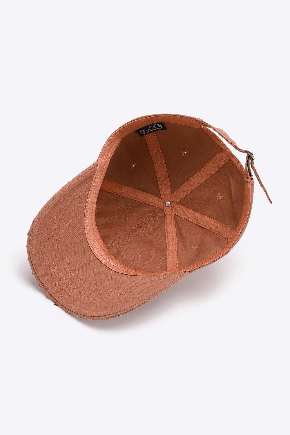 Distressed Adjustable Baseball Cap - Trendsi - Flyclothing LLC