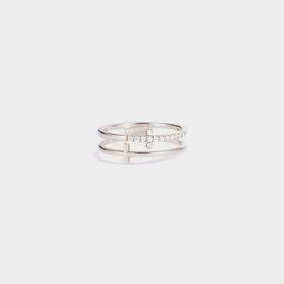 925 Sterling Silver Double Cross Ring - Trendsi - Flyclothing LLC